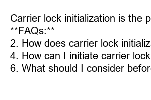 캐리어 잠금장치 초기화