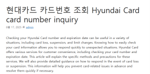 현대카드 카드번호 조회 