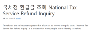 국세청 환급금 조회 